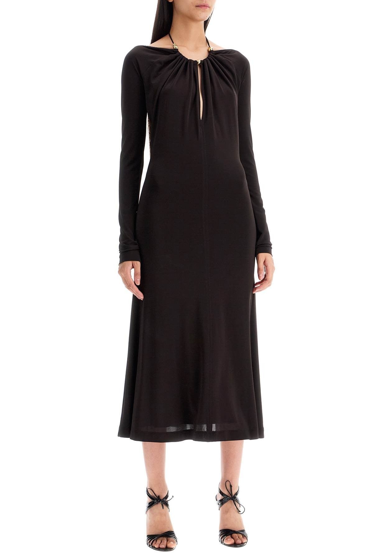 Ferragamo "jersey dress with pearl embell