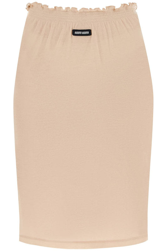 Miu Miu 'jersey semi-transparent midi skirt