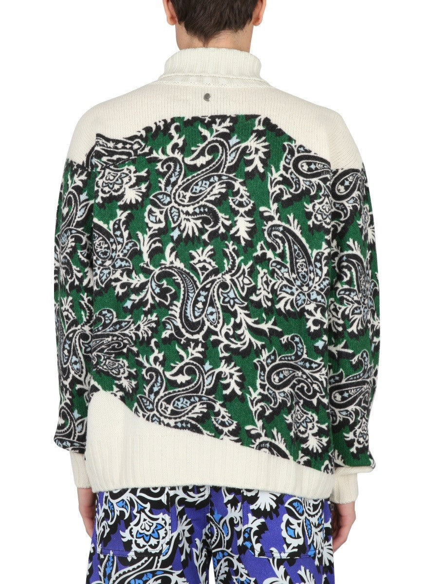 Etro JERSEY WITH LOGO AND PAISLEY PRINT