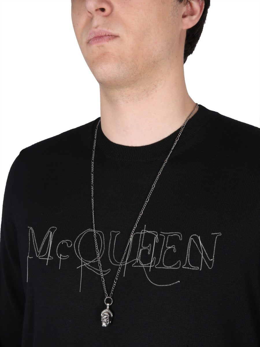 Alexander Mcqueen JERSEY WITH LOGO EMBROIDERY