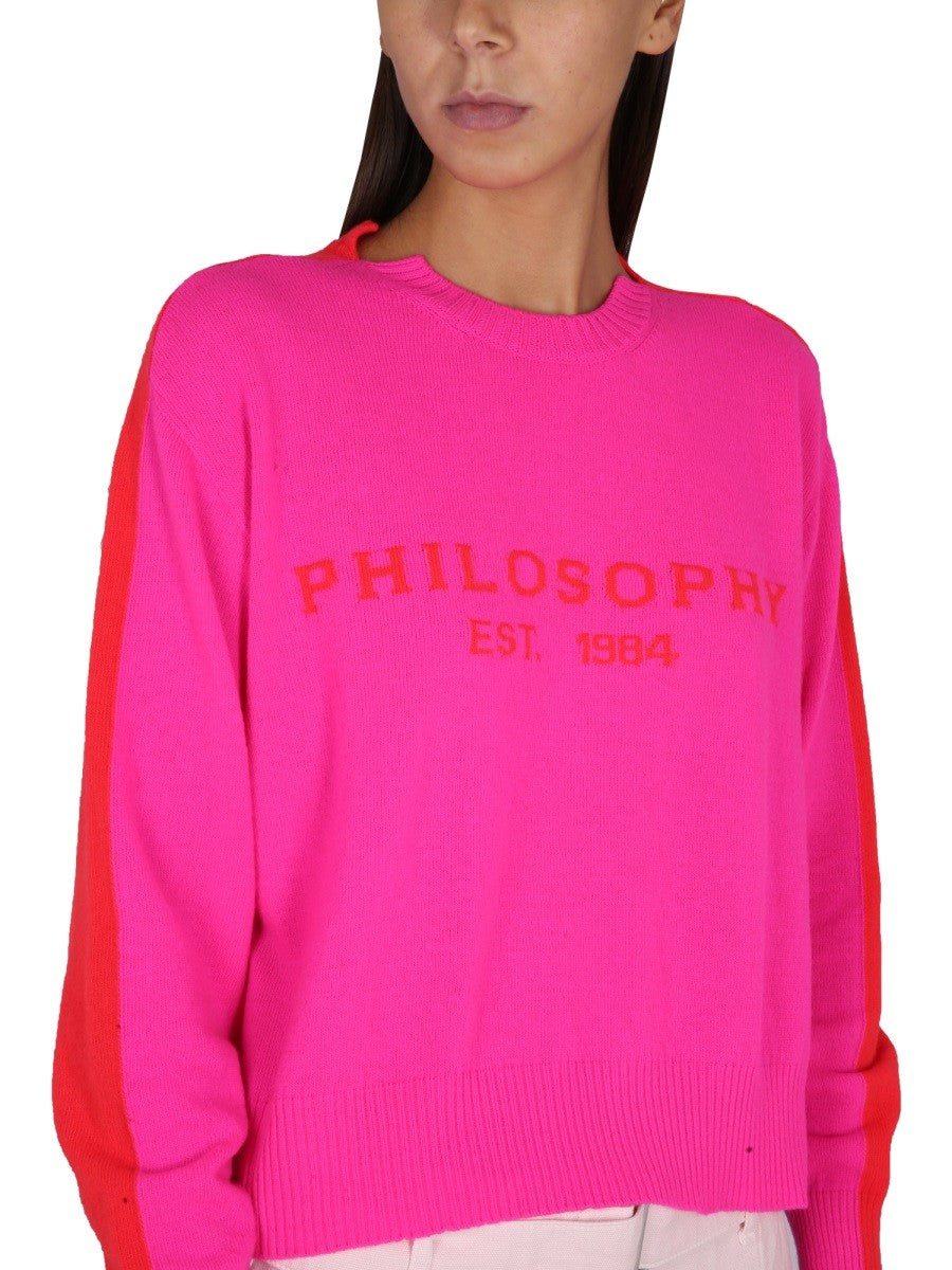 Philosophy Di Lorenzo Serafini JERSEY WITH LOGO EMBROIDERY