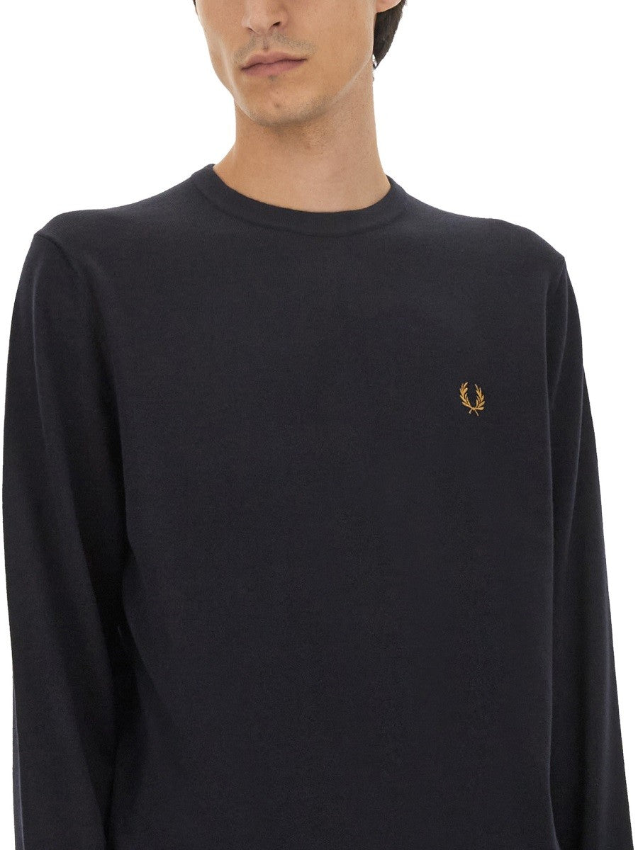 FRED PERRY JERSEY WITH LOGO EMBROIDERY