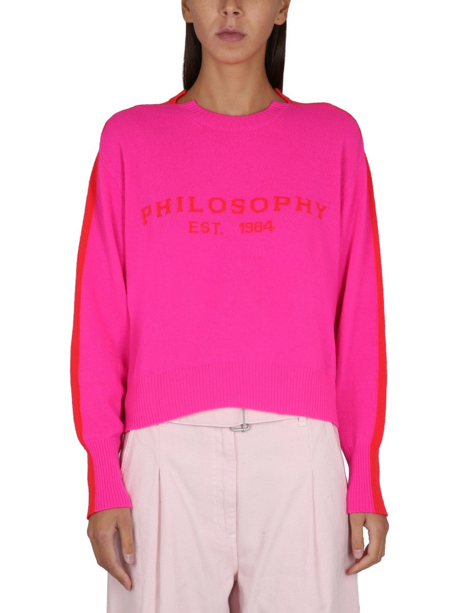 Philosophy Di Lorenzo Serafini JERSEY WITH LOGO EMBROIDERY