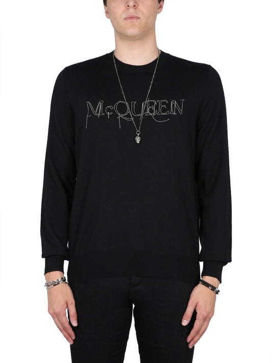 Alexander Mcqueen JERSEY WITH LOGO EMBROIDERY