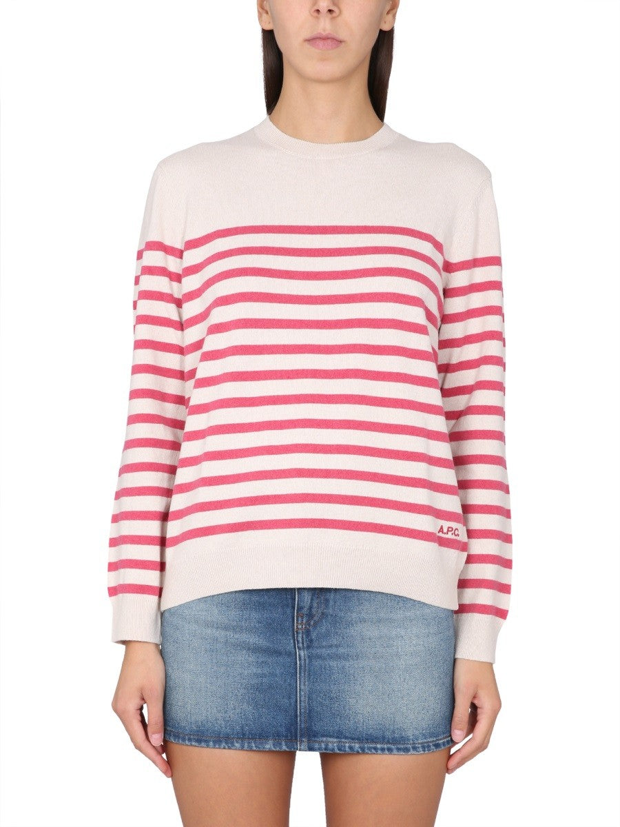 A.P.C. JERSEY WITH STRIPE PATTERN