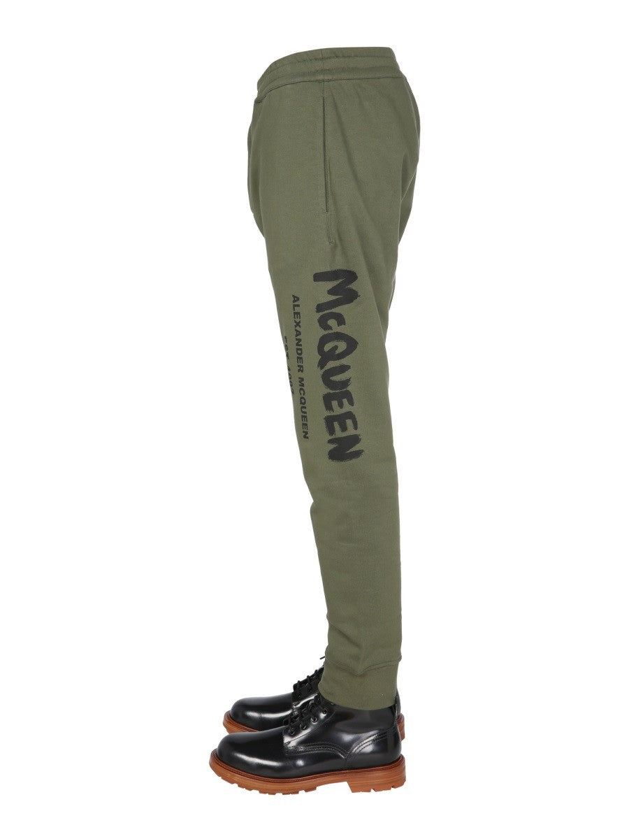 Alexander Mcqueen JOGGING PANTS WITH GRAFFITI LOGO