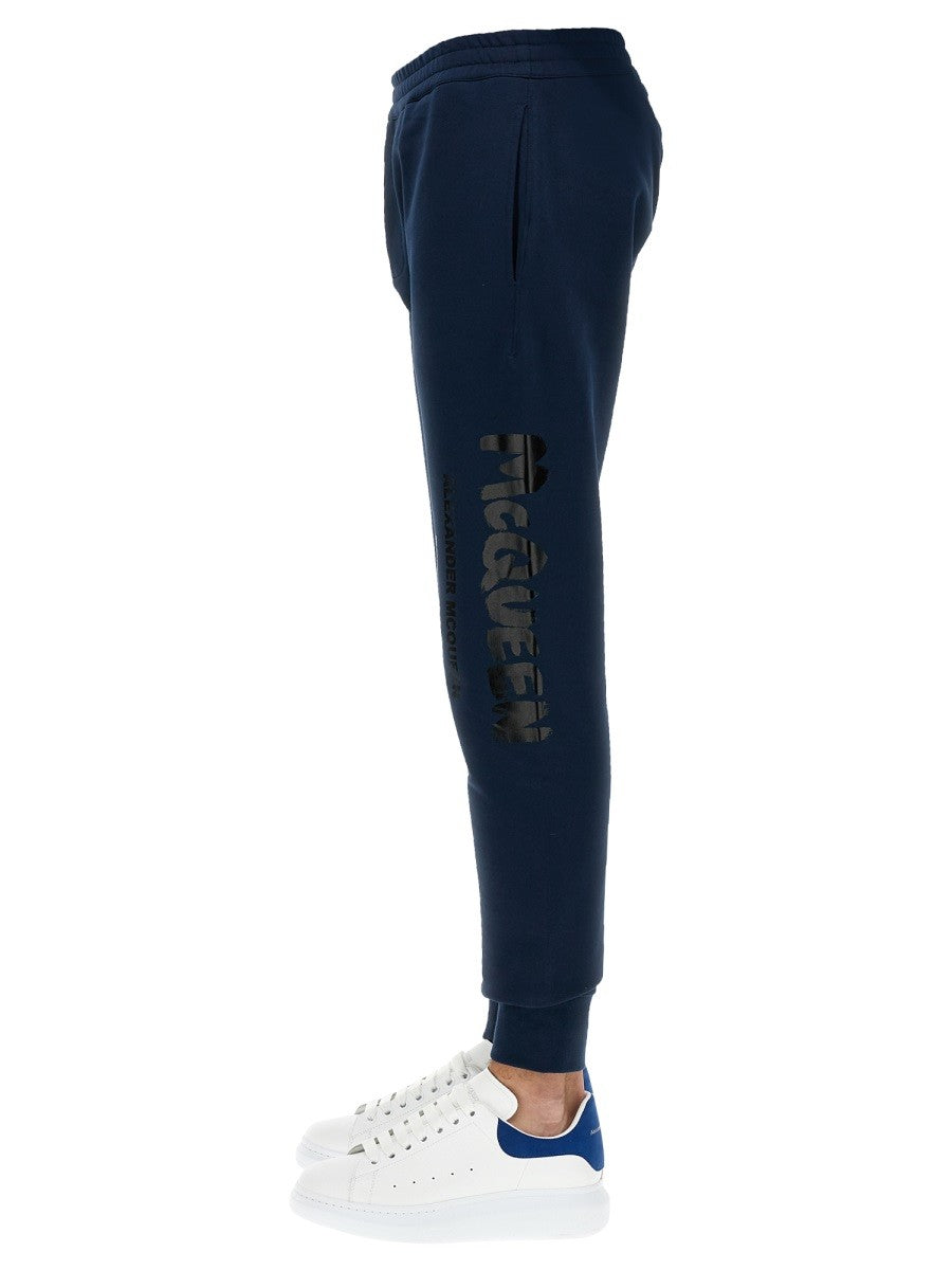 Alexander Mcqueen JOGGING PANTS WITH GRAFFITI LOGO