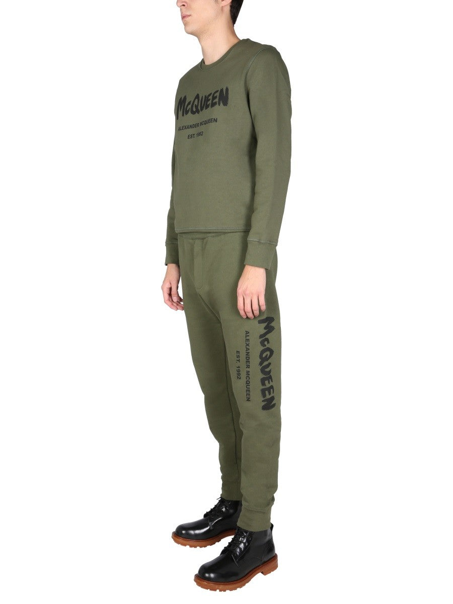 Alexander Mcqueen JOGGING PANTS WITH GRAFFITI LOGO