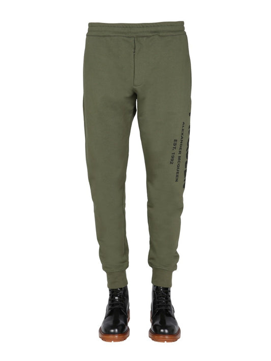 Alexander Mcqueen JOGGING PANTS WITH GRAFFITI LOGO