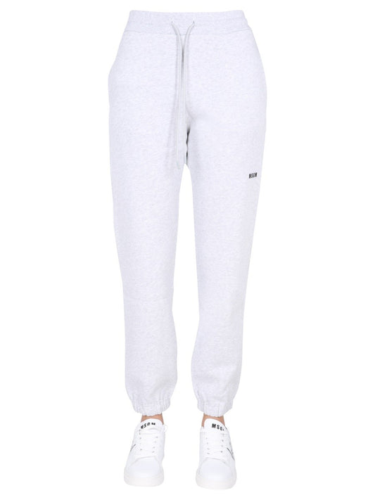 msgm JOGGING PANTS WITH LOGO PRINT