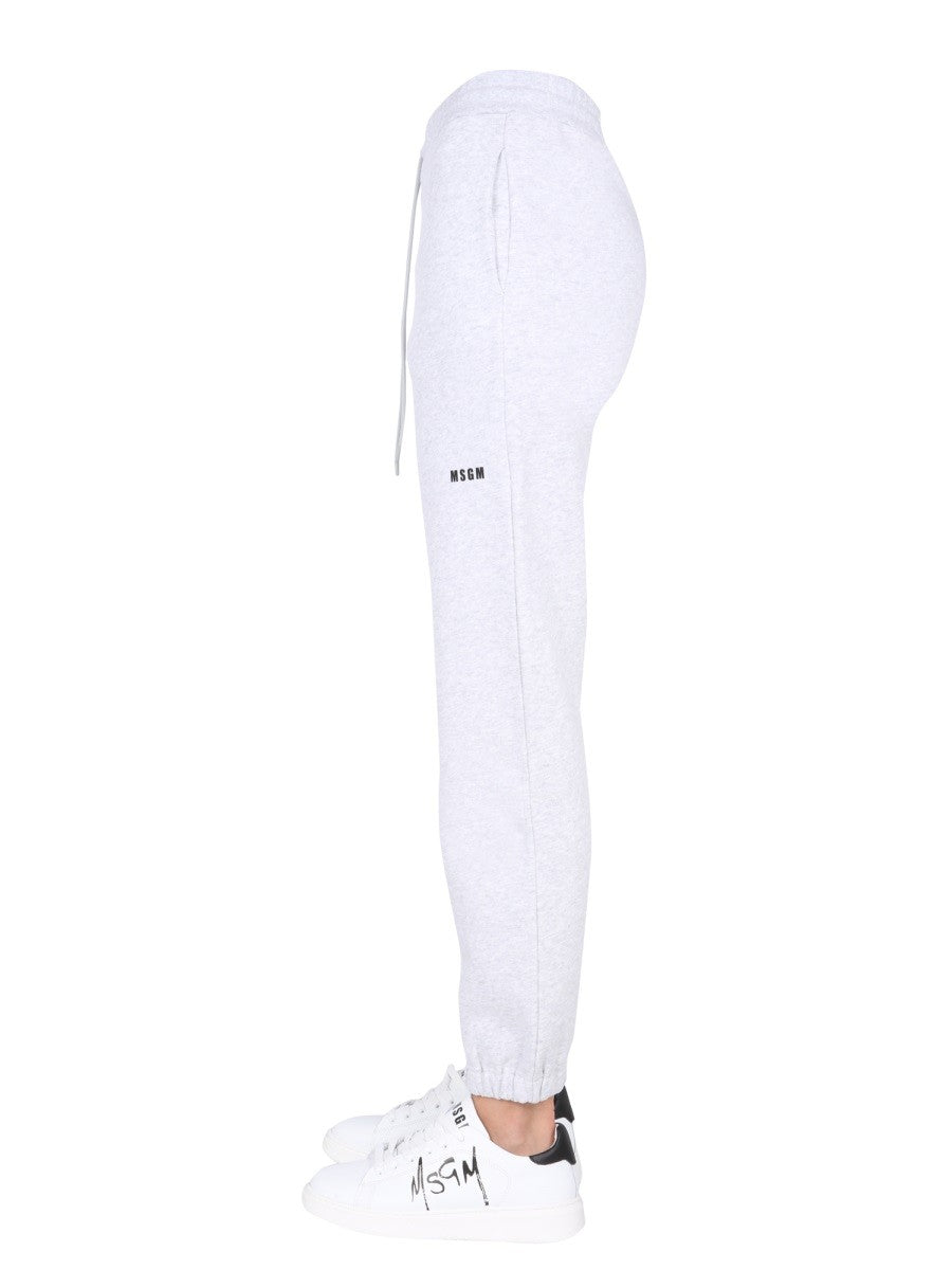 msgm JOGGING PANTS WITH LOGO PRINT