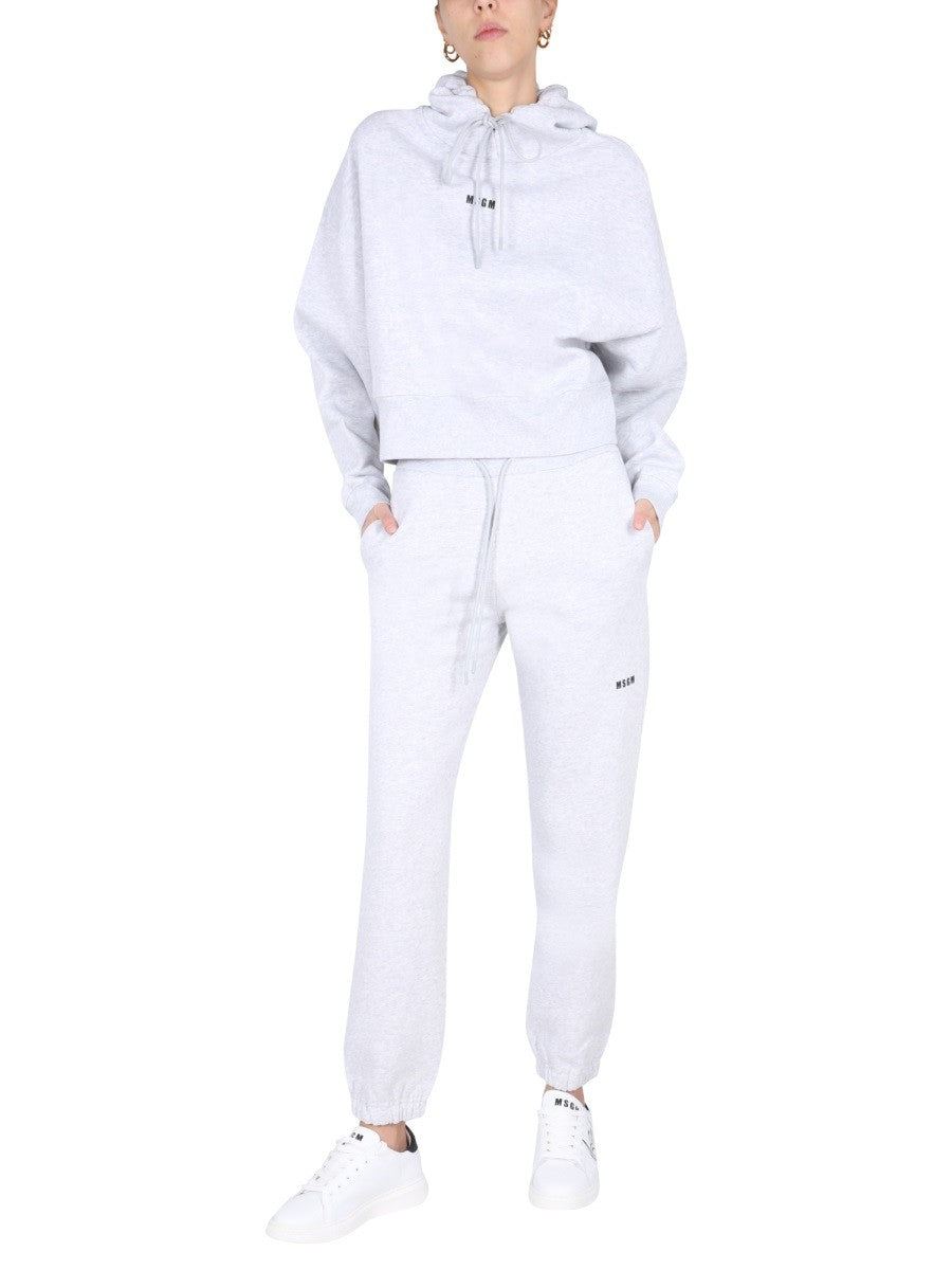 msgm JOGGING PANTS WITH LOGO PRINT