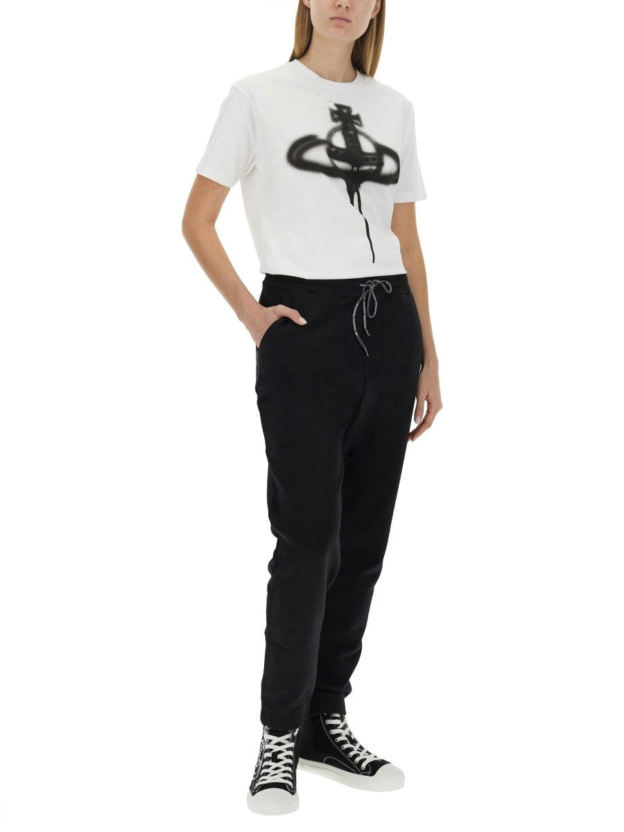 Vivienne Westwood JOGGING PANTS WITH SPRAY PRINT ORB