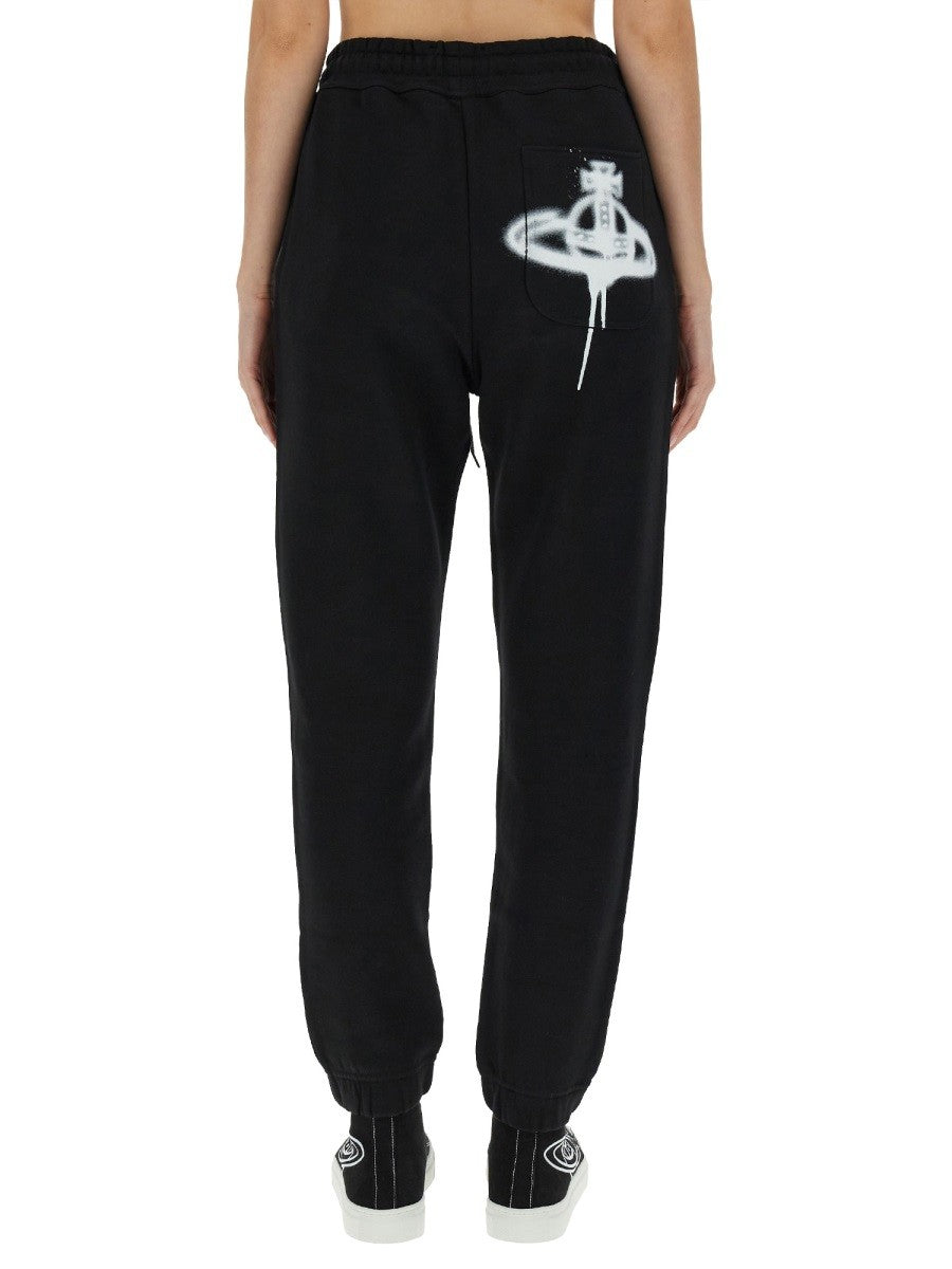 Vivienne Westwood JOGGING PANTS WITH SPRAY PRINT ORB