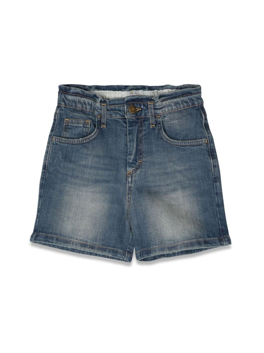 Golden Goose journey/ girl's elasticated waist short/ medium stone washed denim/ heart pocket