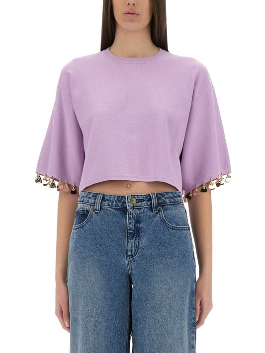 RABANNE KNIT CROP T-SHIRT