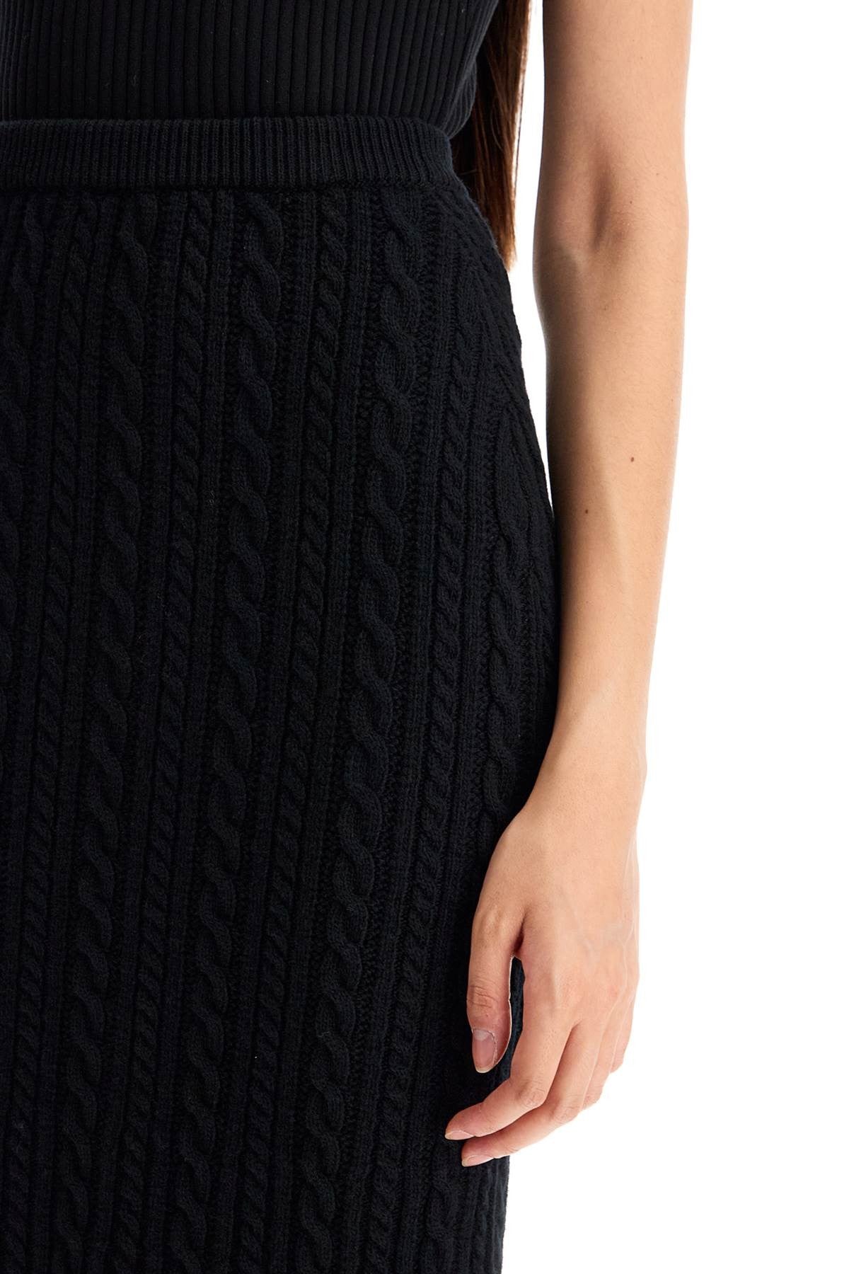 ALESSANDRA RICH "knitted midi skirt with cable knit