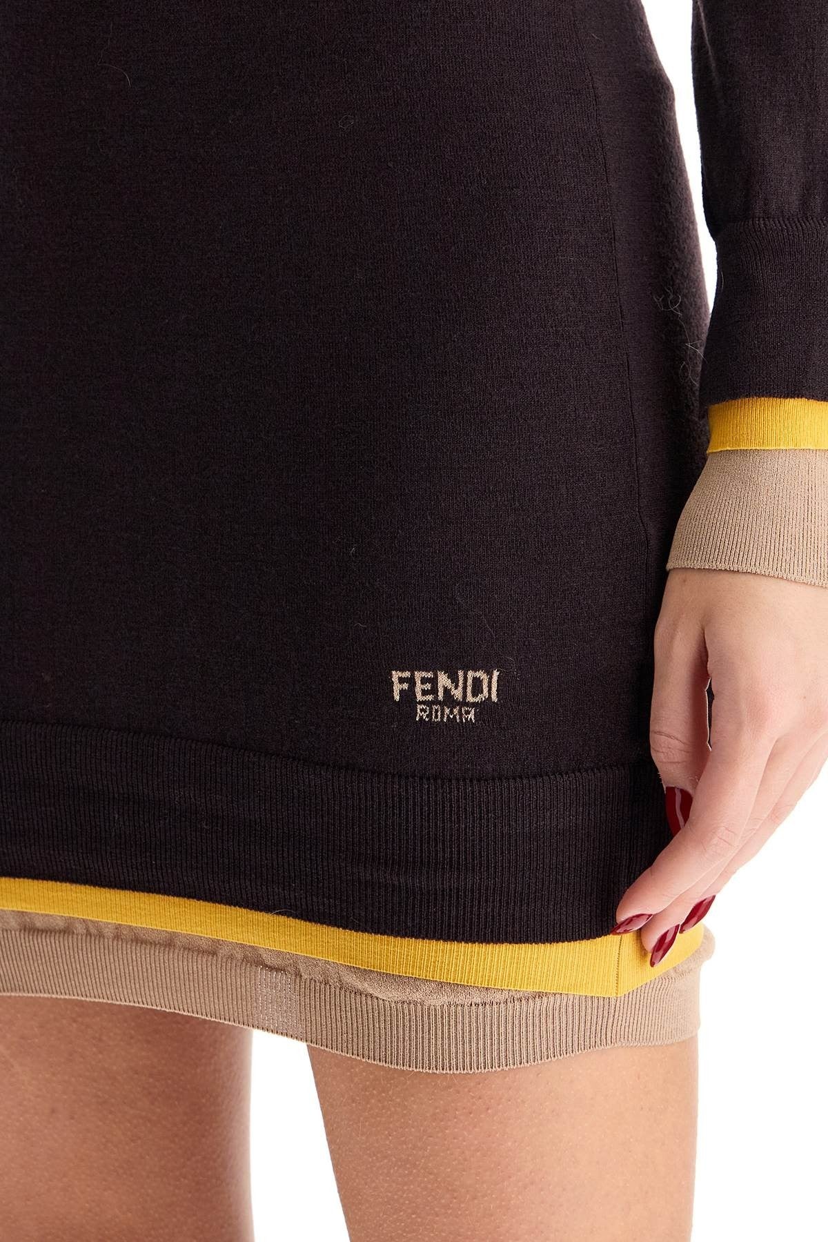 Fendi 'knitted mini dress with contrasting edges'