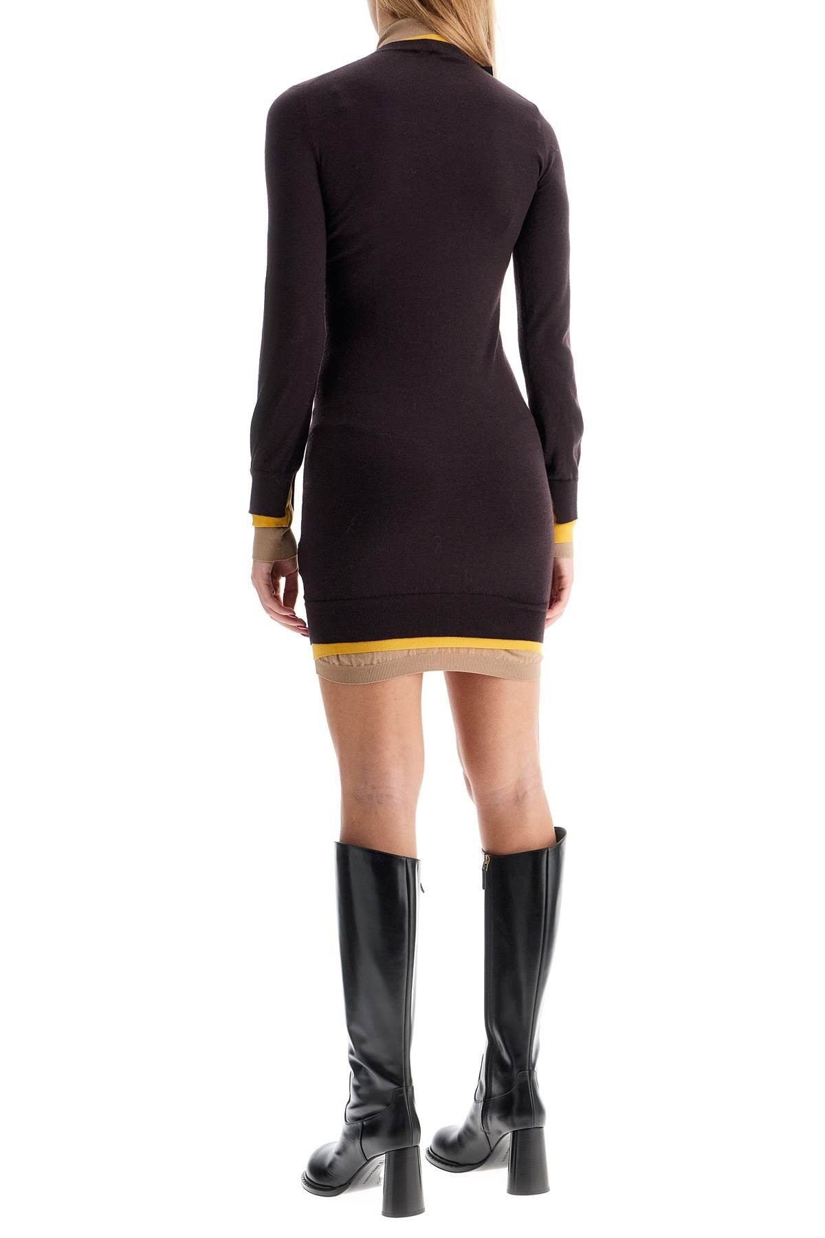 Fendi 'knitted mini dress with contrasting edges'