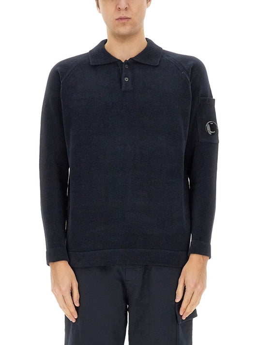 C.P. COMPANY KNITTED POLO.