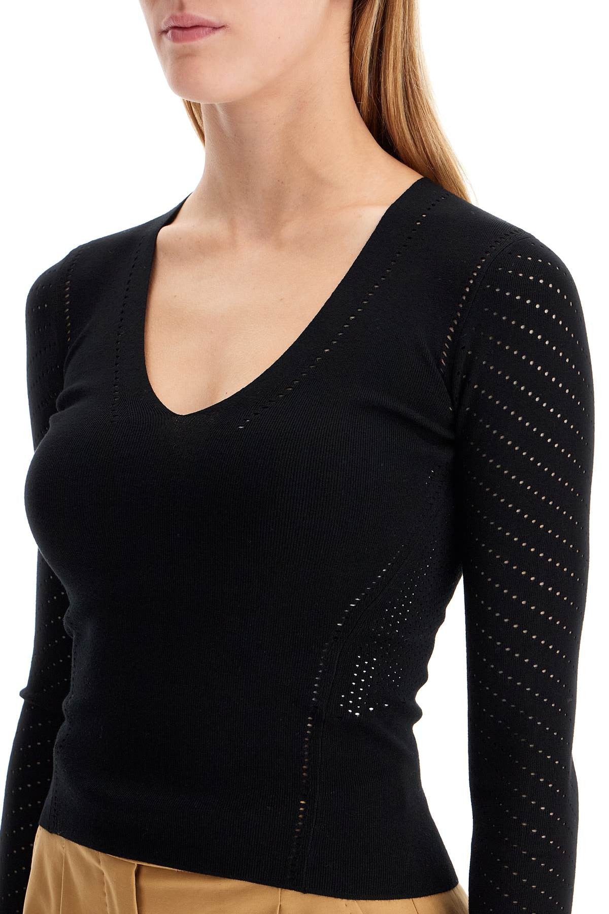 Max Mara knitted sweater with perforated details '