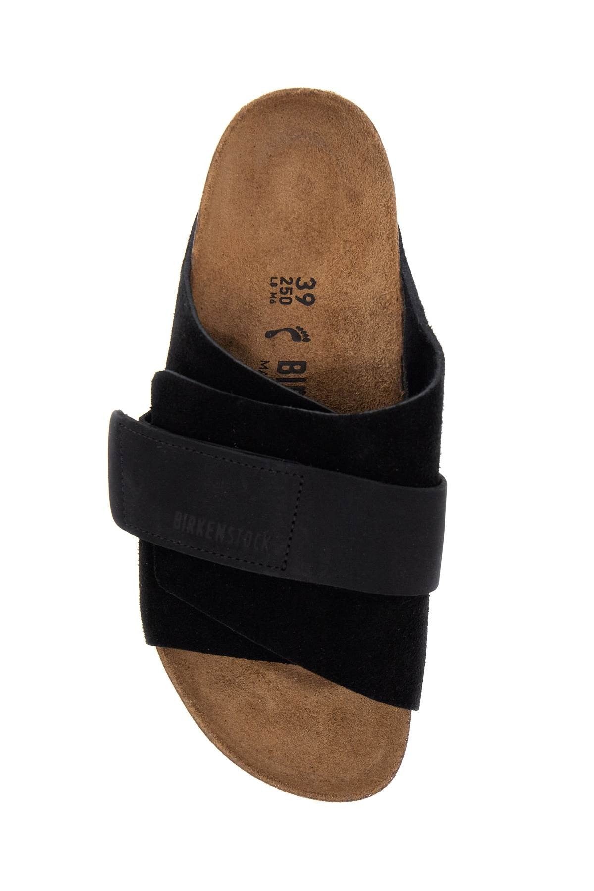 Birkenstock kyoto suede and nubuck leather slides