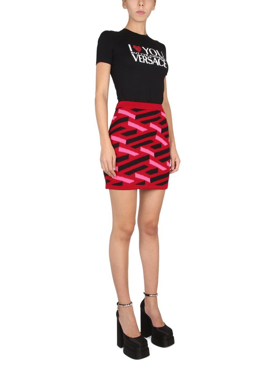 Versace LA GRECA KNIT SKIRT