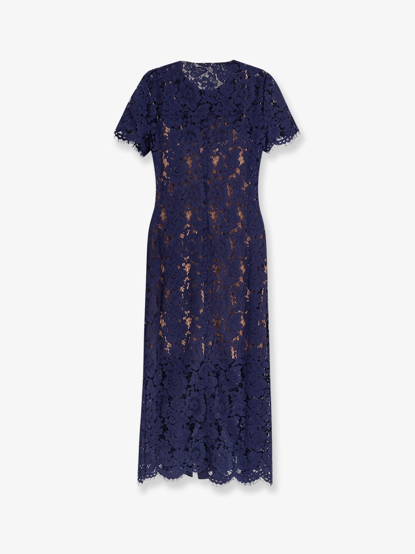 SELF PORTRAIT Lace midi dress with jewel button