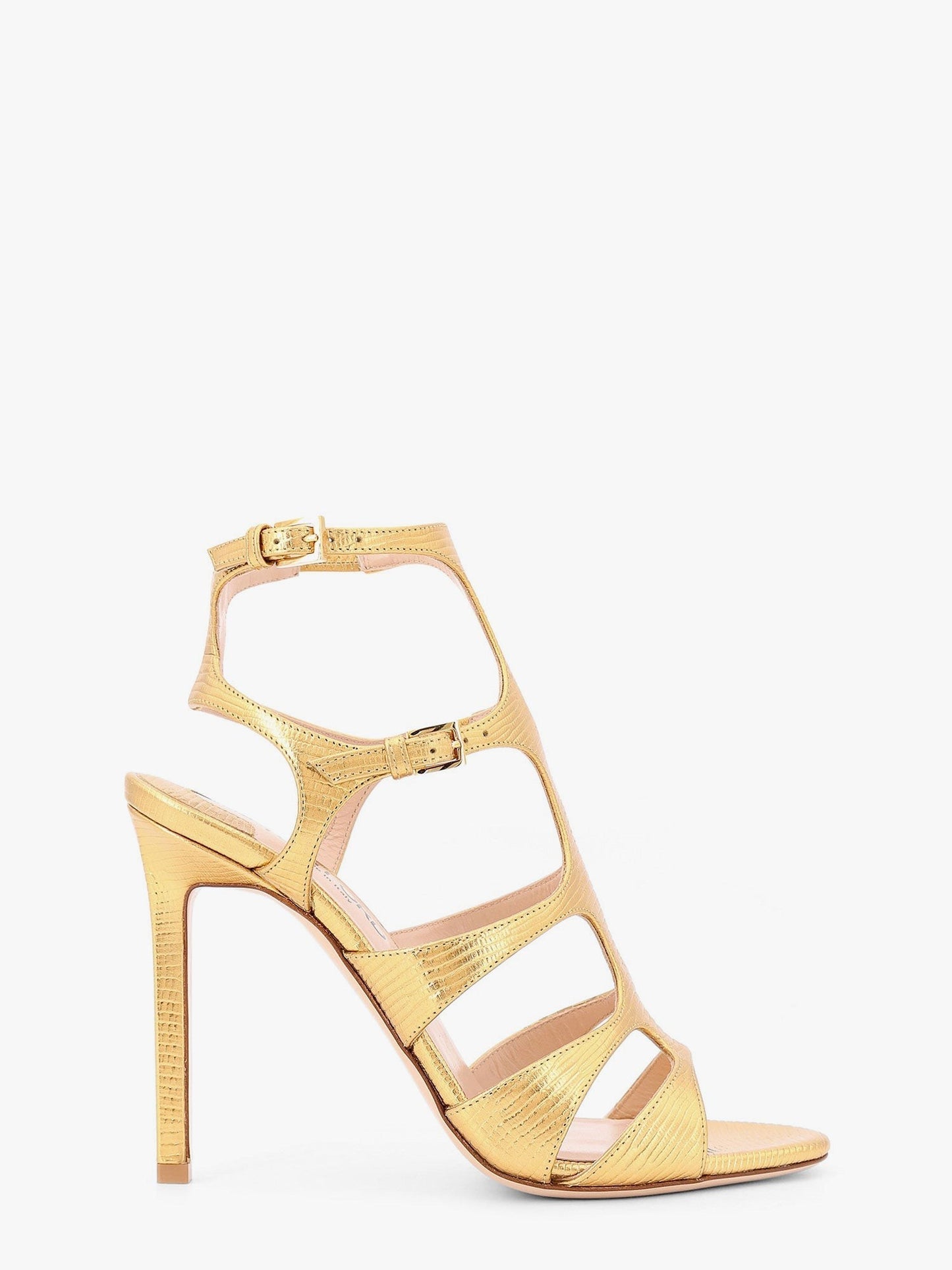TOM FORD Laminated leather sandals with croco print