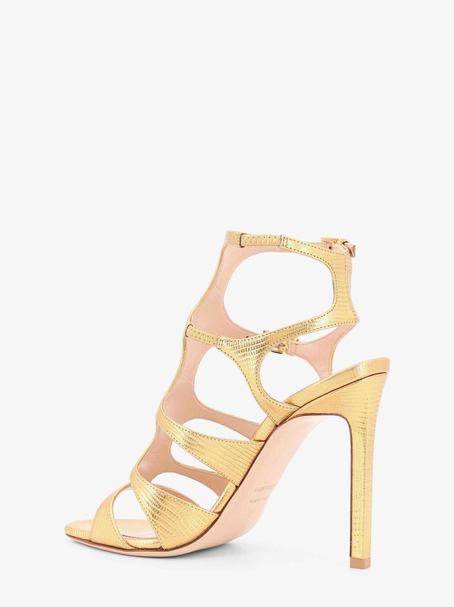 TOM FORD Laminated leather sandals with croco print