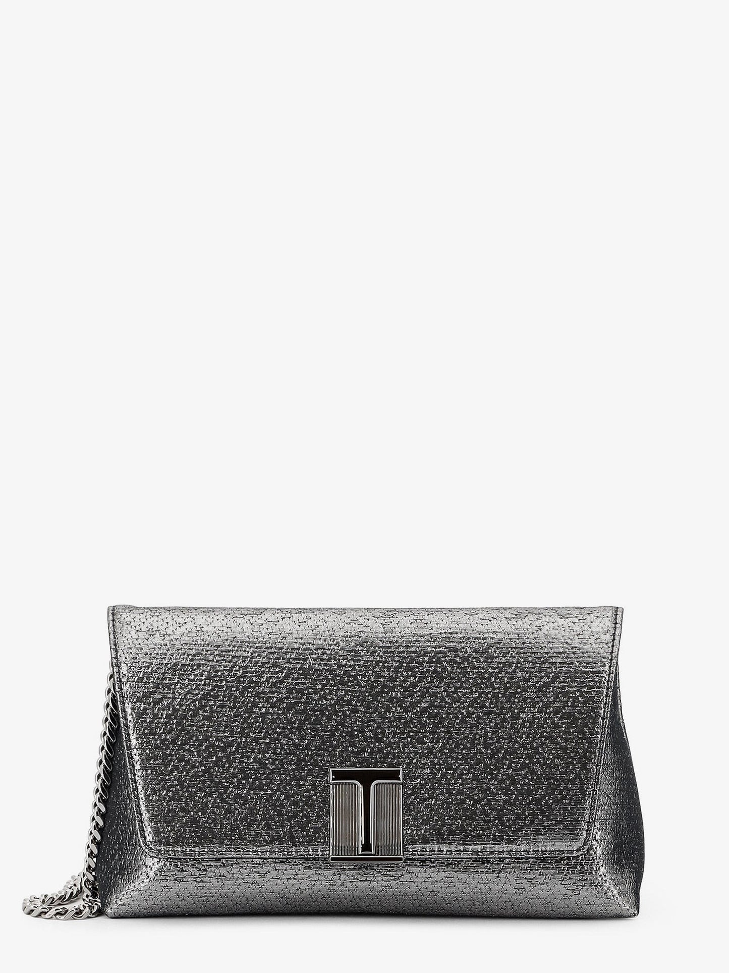 TOM FORD Laminated pochette with chain shoulder strap