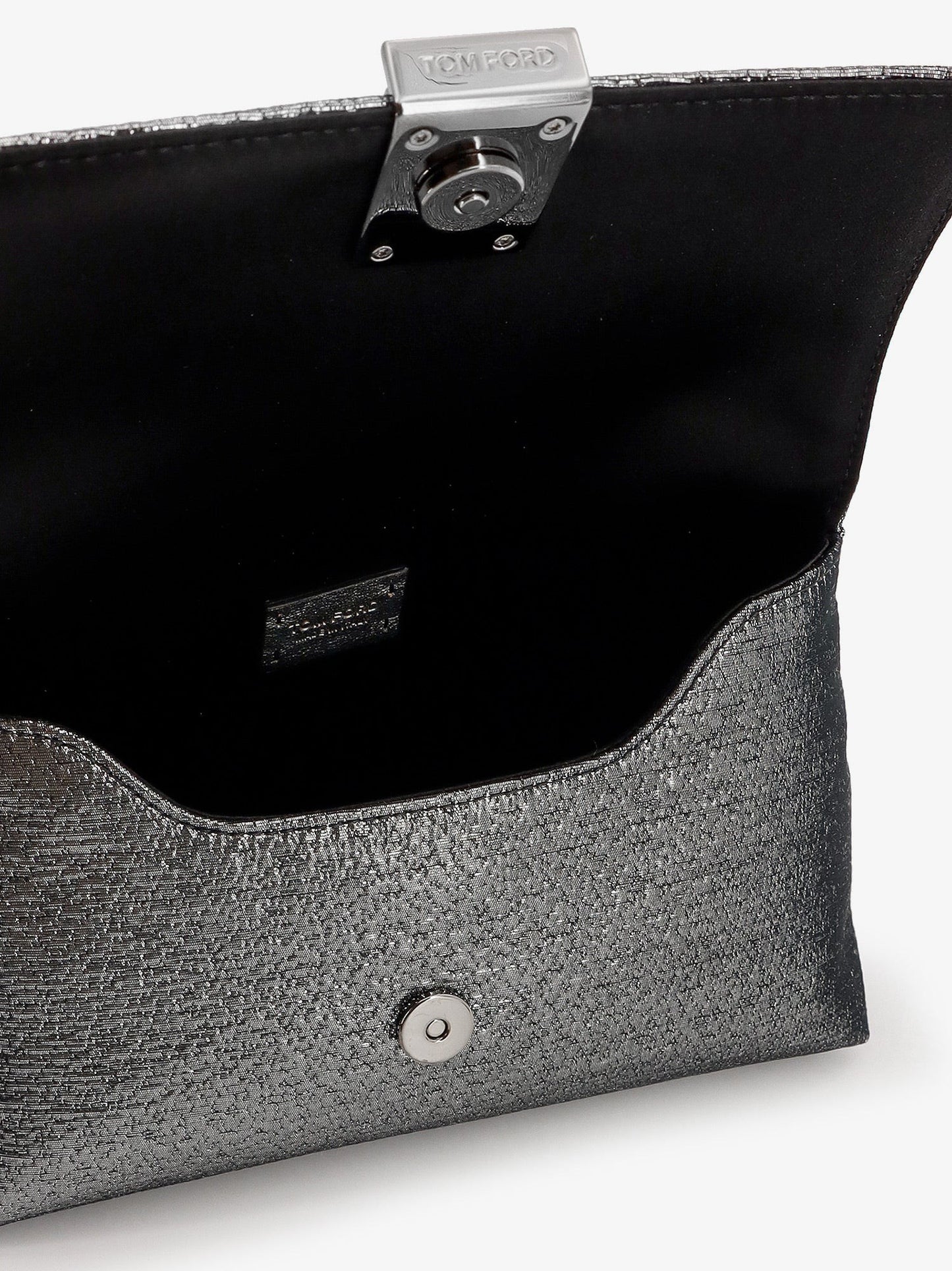 TOM FORD Laminated pochette with chain shoulder strap