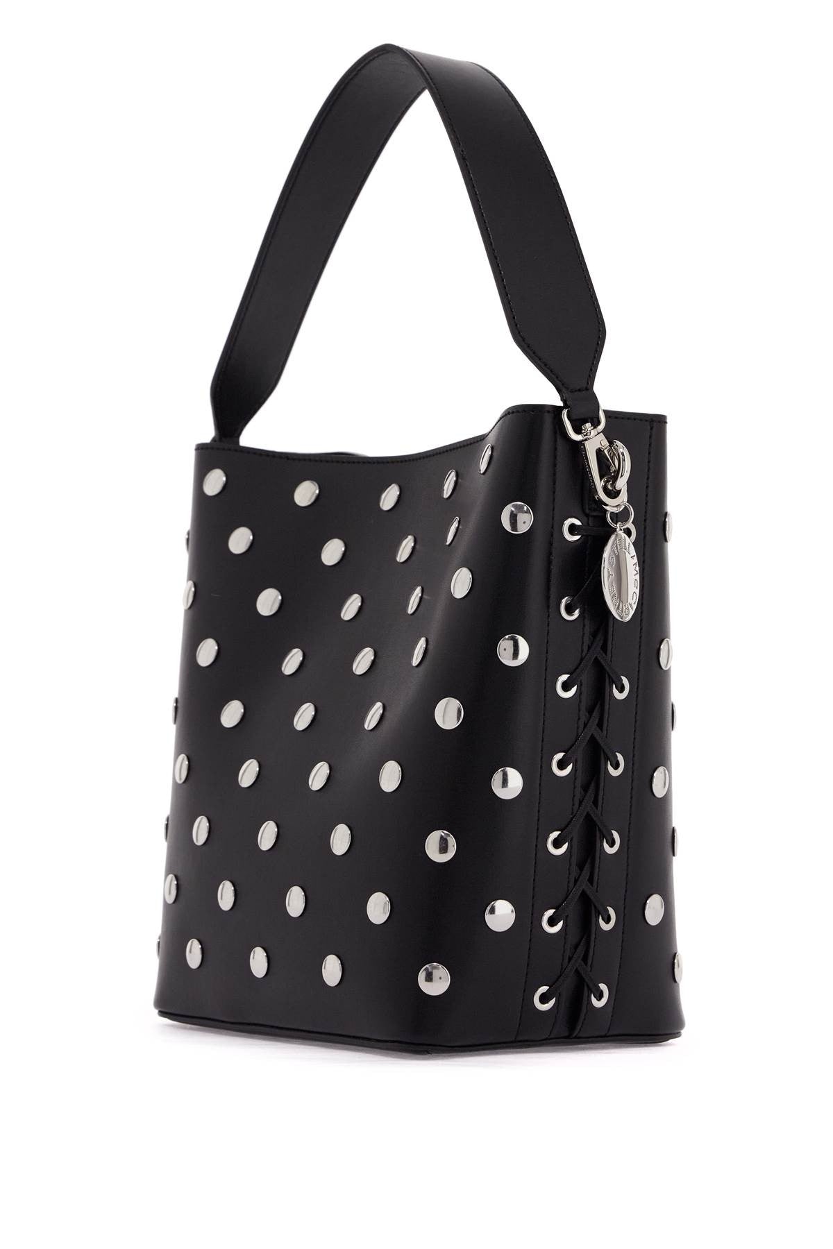 stella mccartney large frayme bucket bag with studs