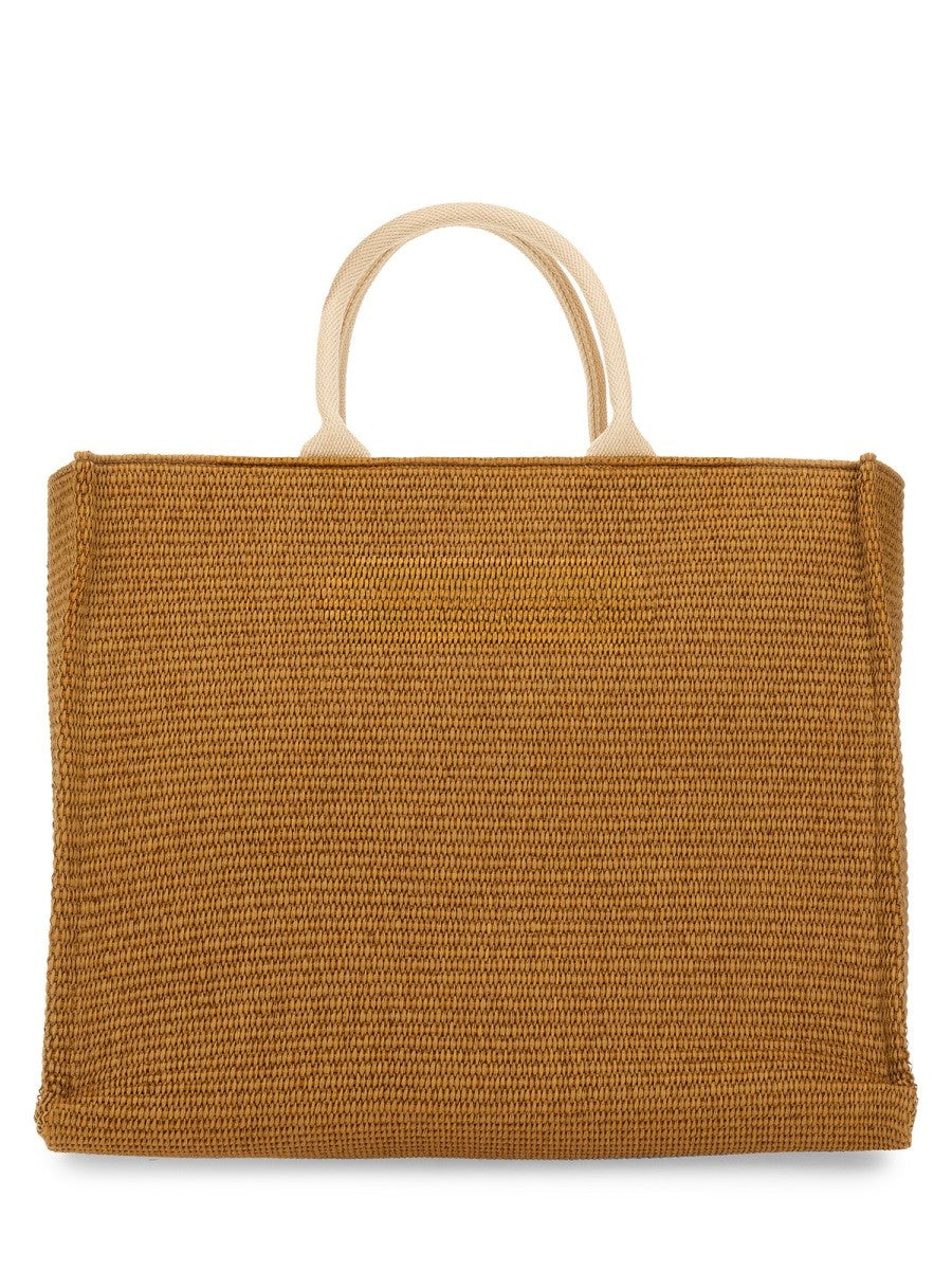 Marni LARGE RAFFIA EFFECT FABRIC TOTE BAG