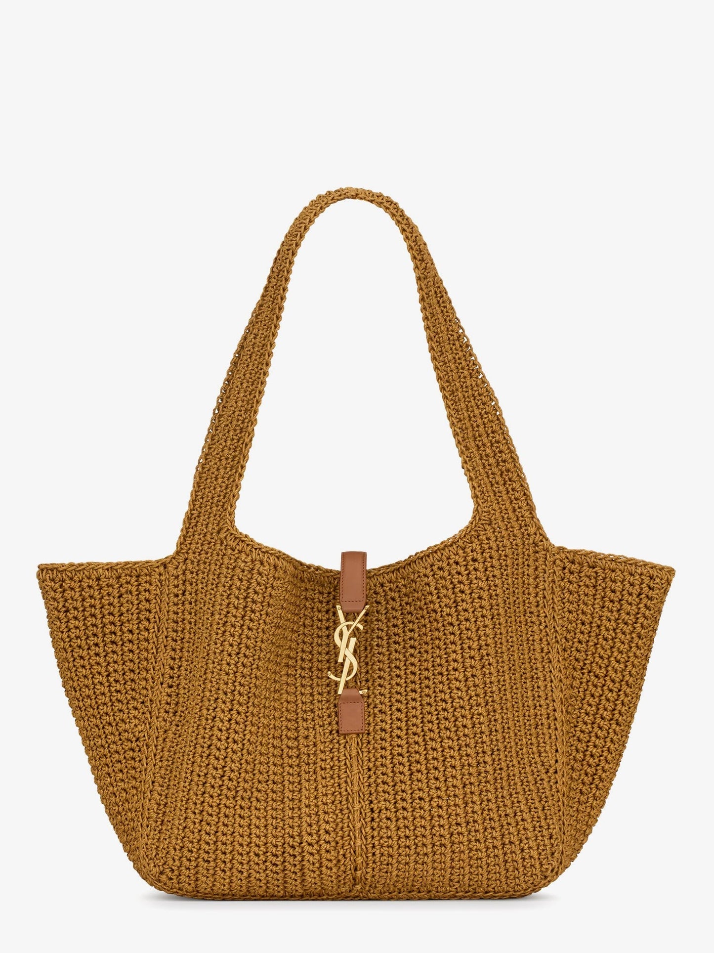 Saint Laurent Le 5 à 7 Bea linen and leather shoulder bag