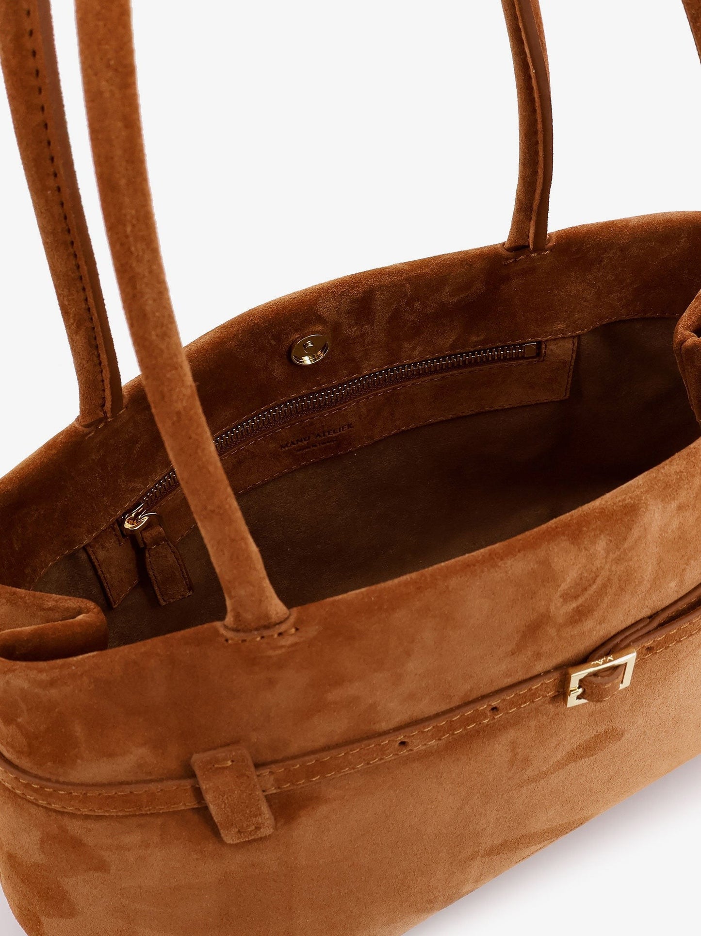 MANU ATELIER Le Cambon East West suede shoulder bag