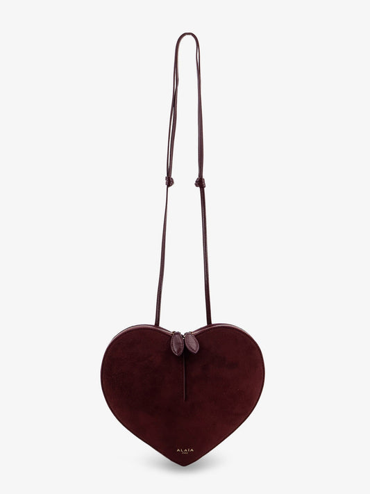 ALAIA Le Coeur suede and leather shoulder bag