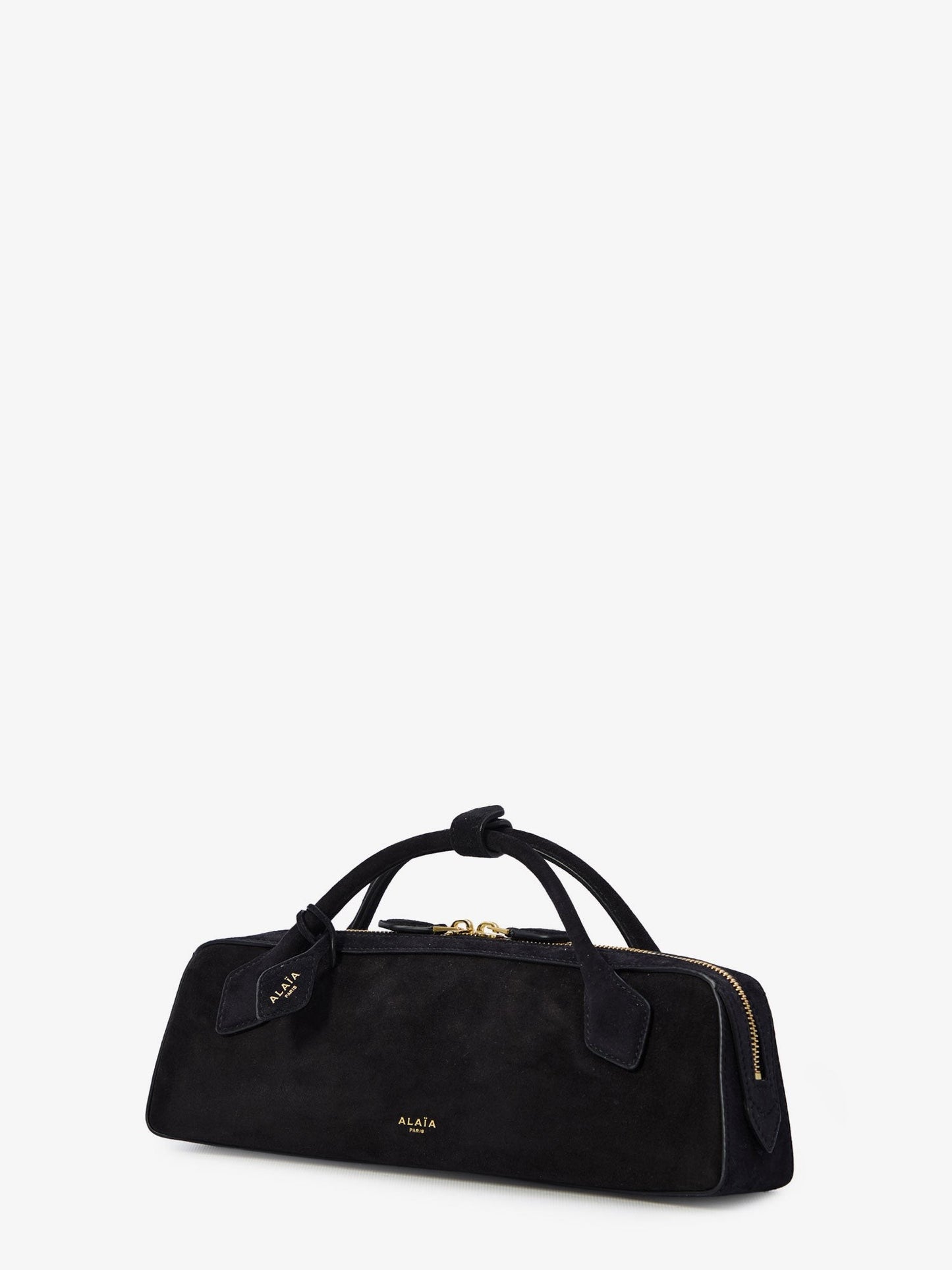 ALAIA Le Teckel Small suede shoulder bag