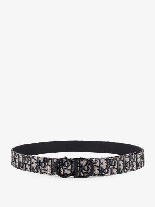 Dior Leather and Dior Oblique jacquard fabric belt