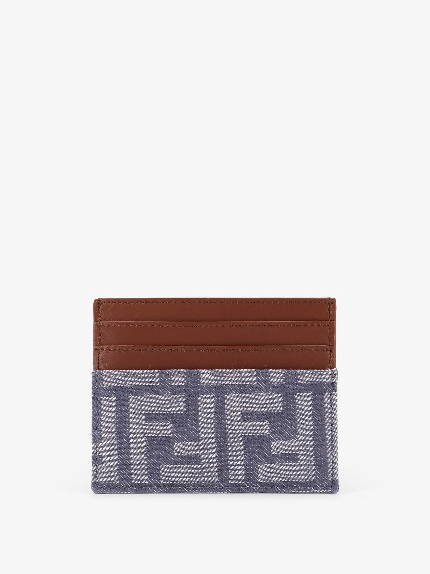 Fendi Leather and FF jacquard fabric cardholder