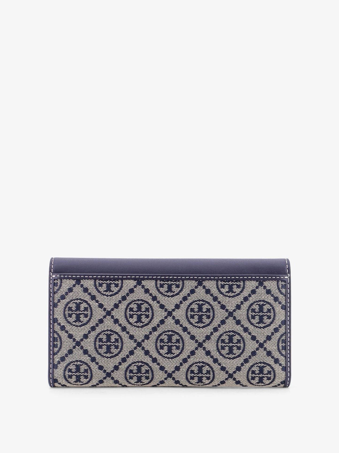 Tory Burch Leather and T monogram fabric wallet