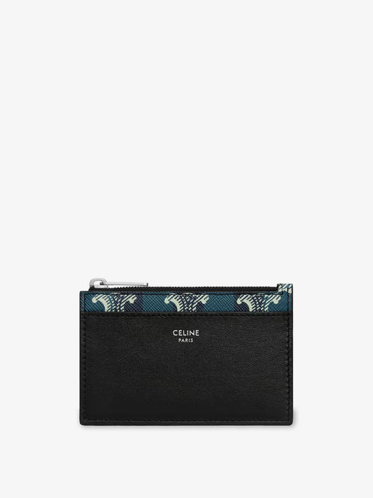 Celine Leather and Triomphe coated canvas card holder