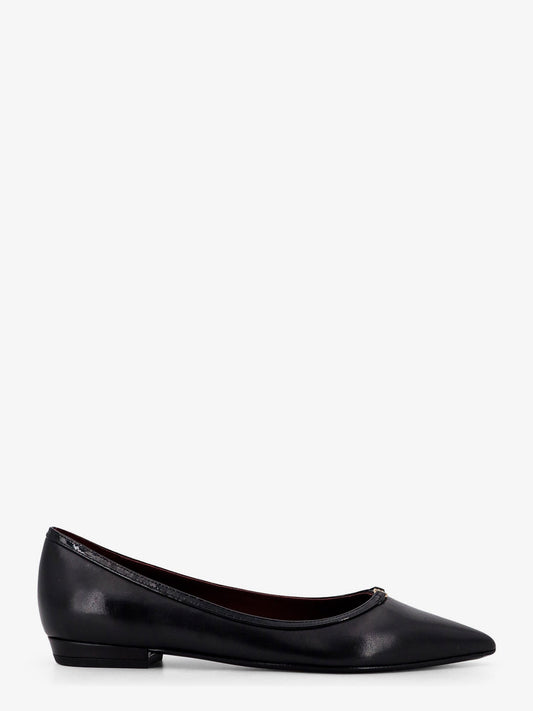 Tory Burch Leather ballerinas with patent leather profile