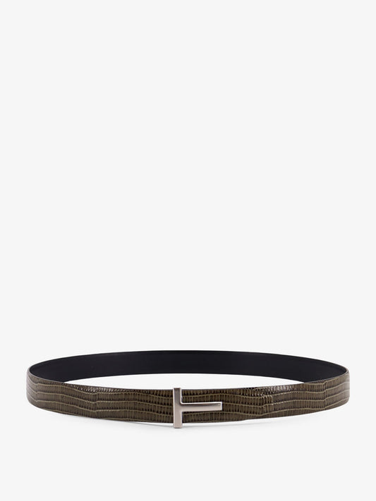 TOM FORD Leather belt with croco effect