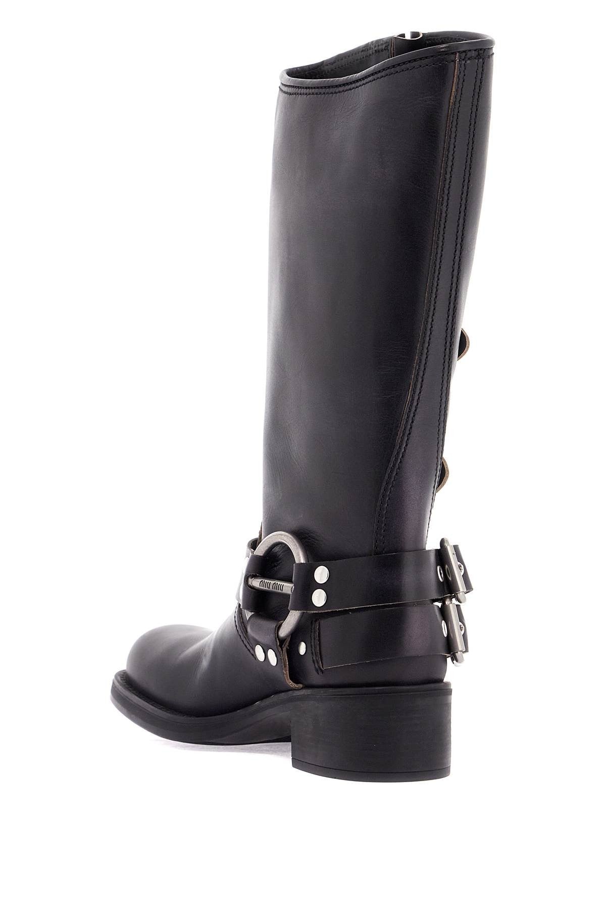 Miu Miu leather biker boots