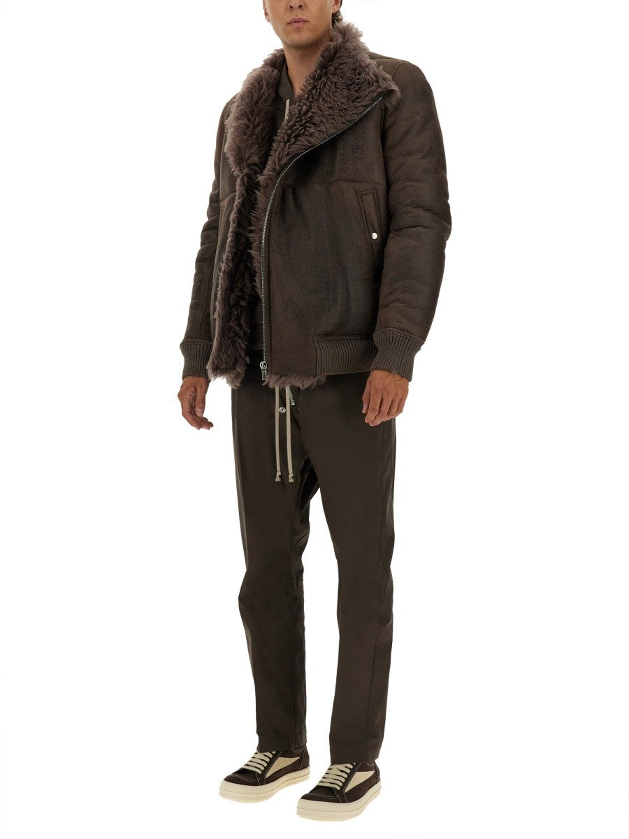 RICK OWENS LEATHER BOMBER JACKET