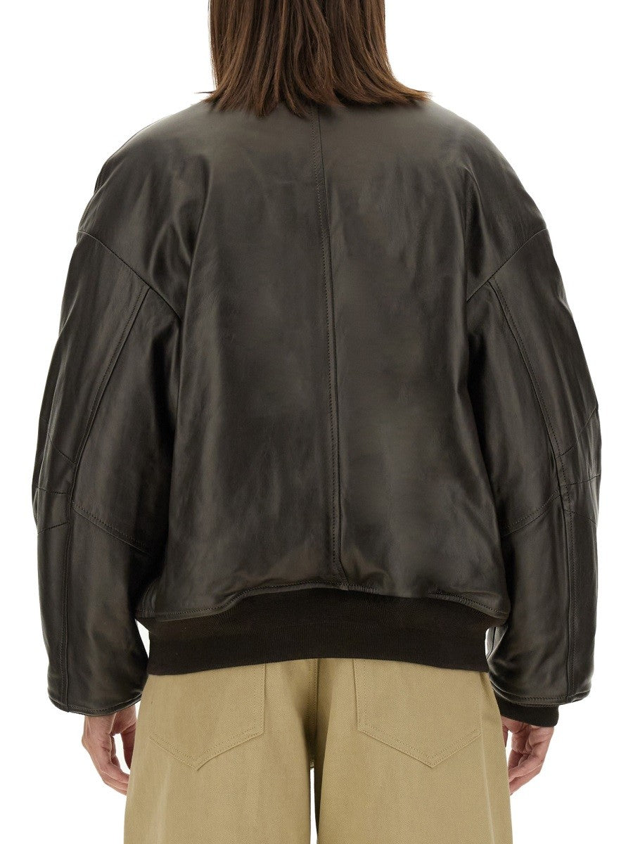 SALVATORE SANTORO LEATHER BOMBER JACKET