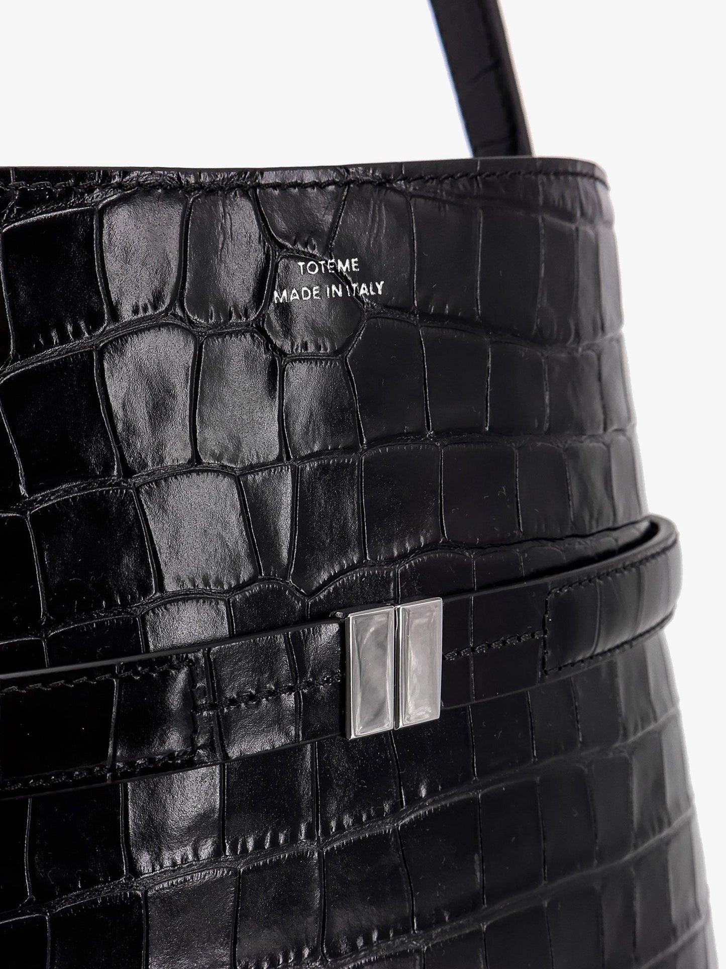 TOTEME Leather bucket bag with croco effect