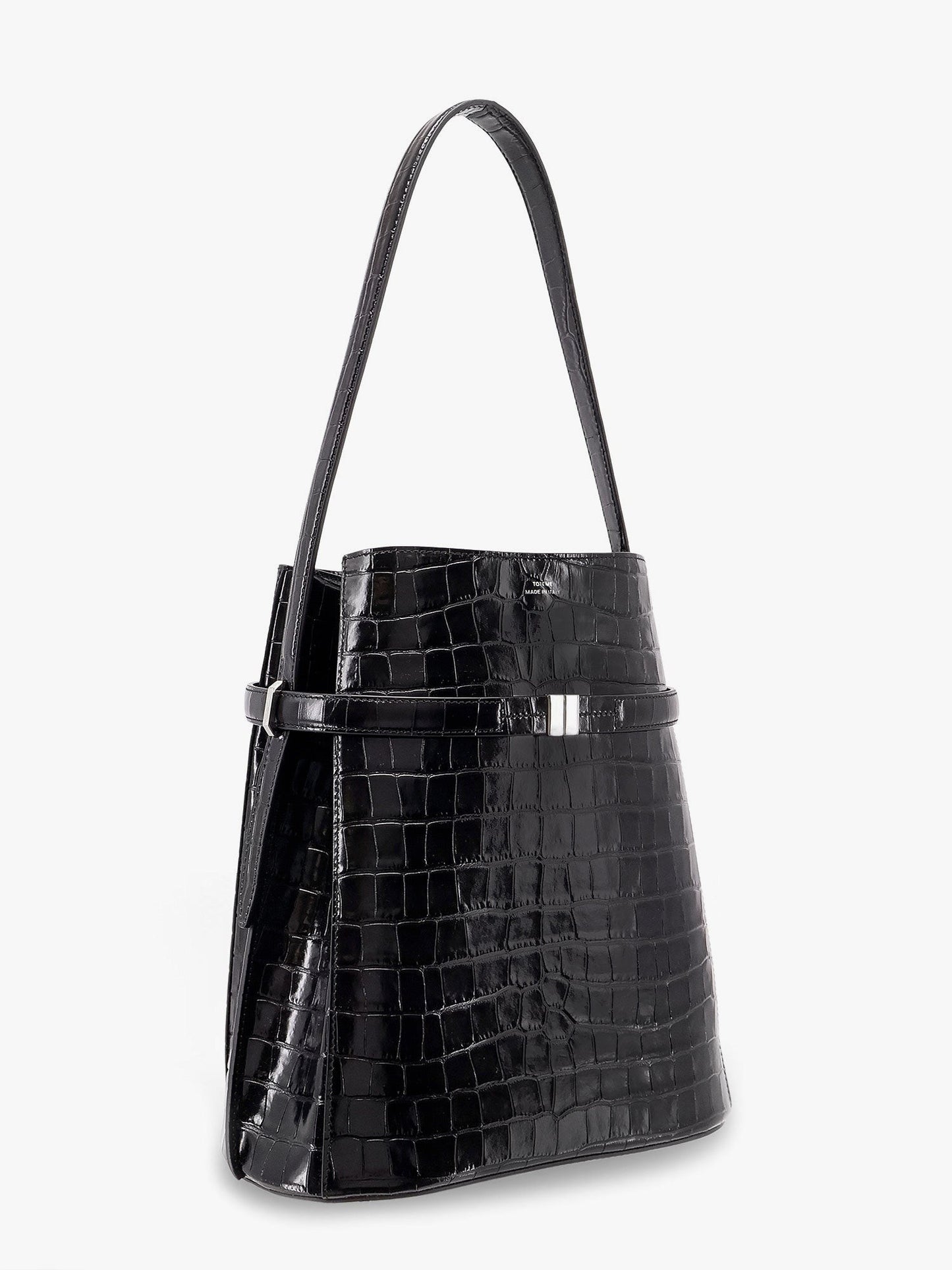 TOTEME Leather bucket bag with croco effect