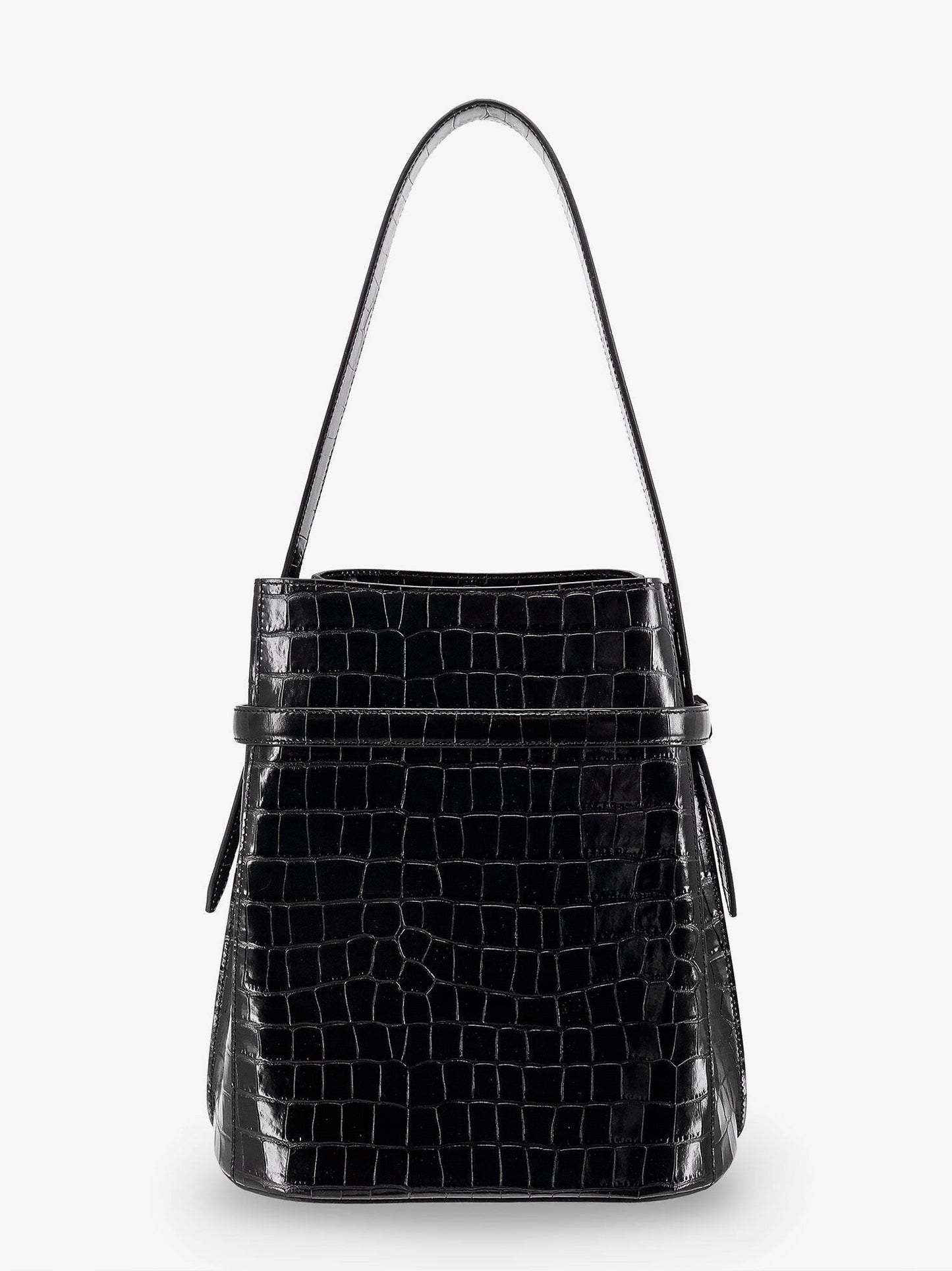 TOTEME Leather bucket bag with croco effect